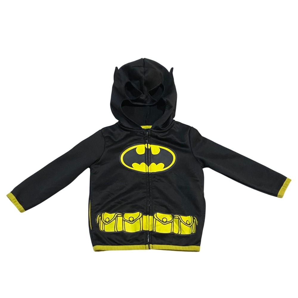 Jumping Beans Batman Zip Up Mask Hoodie Kids 2T Black Yellow T492DCB2132
